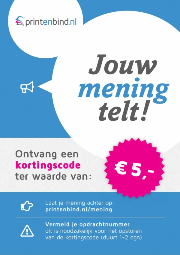 Verdien geld met je mening over Printenbind.nl! 