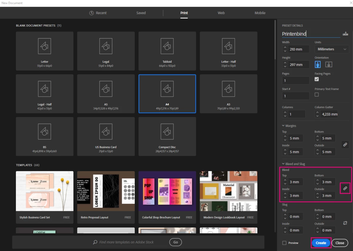 Set the bleed of an InDesign document | Print&Bind