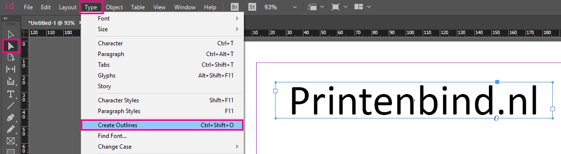 Tekst naar contouren in Adobe InDesign | Print&Bind