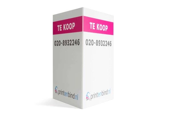 Makelaarbord bedrukken inclusief plakstrip voor raambevestiging